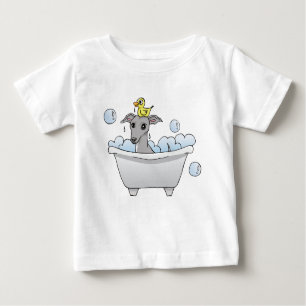 グレイハウンド犬の漫画、Bathの時間 ベビーTシャツ