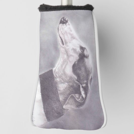 グレイハウンド犬の芸術のスケッチのゴルフ運搬人カバー ゴルフヘッドカバー (回転90)