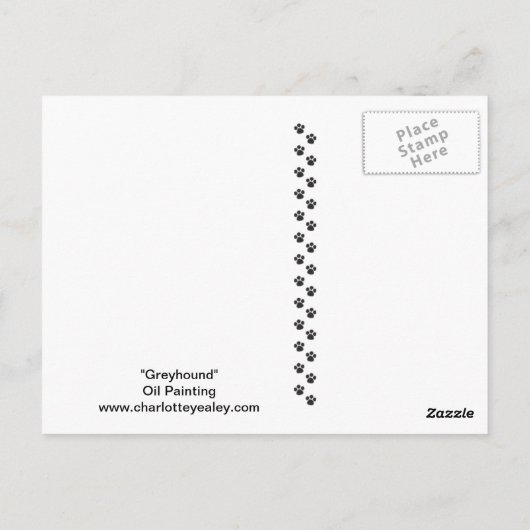 グレイハウンド犬の芸術の郵便はがき ポストカード (裏面)