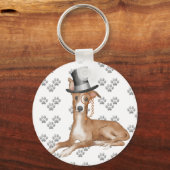 グレイハウンド犬の足のパターン キーホルダー (正面)