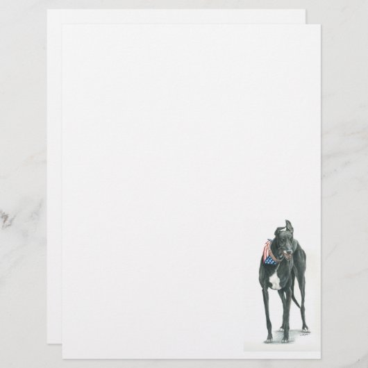 グレイハウンド犬アートレターステーショナリー (正面/裏面)