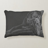 グレイハウンド犬アート枕を休む アクセントクッション (正面)