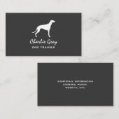 グレイハウンド犬シルエットグレーと白 名刺 (正面/裏面)