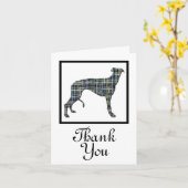 グレイハウンド犬シルエット白ありがとう挨拶 カード (黄色い花)