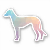 グレイハウンド犬ジオメトリパターンシルエットパステル シール (正面)