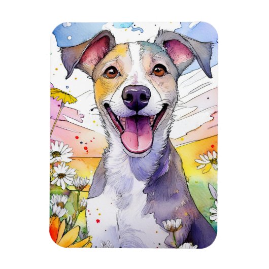 グレイハウンド犬フォトマグネット マグネット (縦)