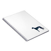 グレイハウンド犬ブラックウォーターカラーシルエット ノートブック (右側)
