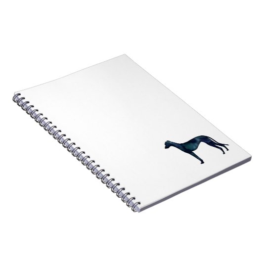 グレイハウンド犬ブラックウォーターカラーシルエット ノートブック (右側)