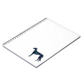 グレイハウンド犬ブラックウォーターカラーシルエット ノートブック (左側)