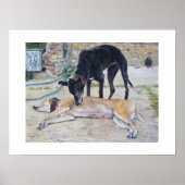 グレイハウンド犬ポートレート現実主義者の動物アートポスター ポスター (正面)