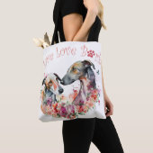 グレイハウンド犬ママ フローラル トートバッグ (クローズアップ)