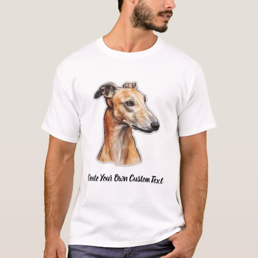 グレイハウンド犬 オリジナルテキスト作成 Tシャツ (正面)