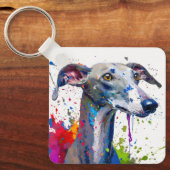 グレイハウンド犬 キーホルダー (正面)