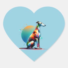 グレイハウンド犬 ハートシール