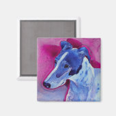 グレイハウンド磁石 – "ブルーボーイ" マグネット (正面/裏面)