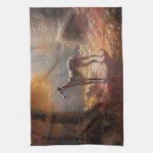 グレイハウンド紅葉秋インスパイア キッチンタオル (縦)