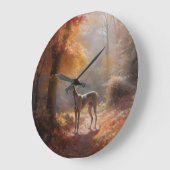 グレイハウンド紅葉秋インスパイア ラージ壁時計 (傾斜)