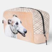 グレイハウンド絵を描ズかわいい赤い白オリジナルドッグアート ドップキット (右コーナー)