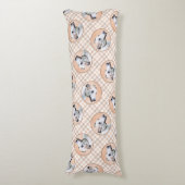 グレイハウンド絵を描ズかわいい赤い白オリジナルドッグアート ボディピロー (正面縦)