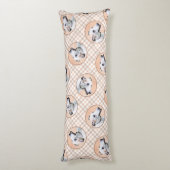 グレイハウンド絵を描ズかわいい赤い白オリジナルドッグアート ボディピロー (裏面 (縦))