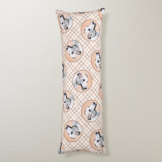 グレイハウンド絵を描ズかわいい赤い白オリジナルドッグアート ボディピロー (裏面 (縦))