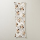 グレイハウンド絵を描ズ子犬かわいいオリジナルペットドッグアート ボディピロー (正面縦)