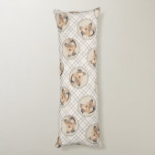 グレイハウンド絵を描ズ子犬かわいいオリジナルペットドッグアート ボディピロー (裏面 (縦))