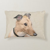 グレイハウンド絵画ズ – かわいいオリジナルドッグアート アクセントクッション (裏面)