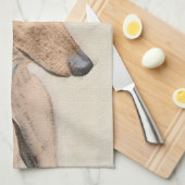 グレイハウンド絵画ズ – かわいいオリジナルドッグアート キッチンタオル (四つ折り)