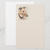 グレイハウンド絵画ズ – かわいいオリジナルドッグアート 便箋 (正面/裏面)