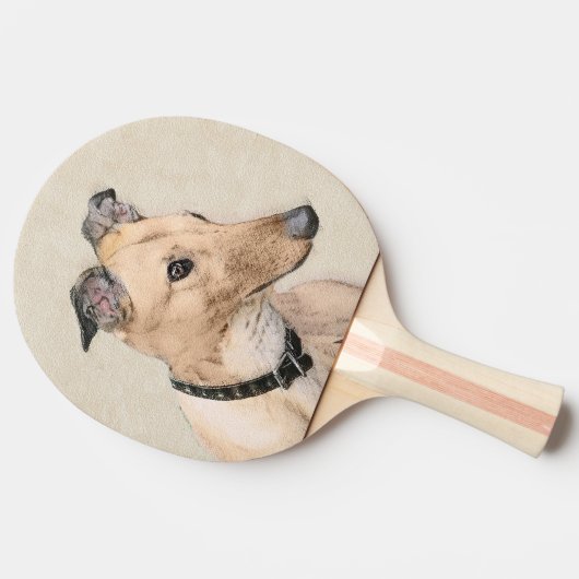グレイハウンド絵画ズ – かわいいオリジナルドッグアート 卓球ラケット (横)
