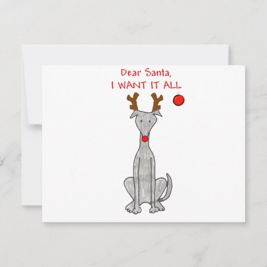 グレイハウンド親愛なるサンタ シーズンカード (正面)