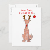 グレイハウンド親愛なるサンタ シーズンポストカード (正面/裏面)