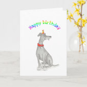 グレイハウンド誕生日カード カード (黄色い花)