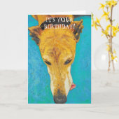 グレイハウンド誕生日カードETS カード (黄色い花)