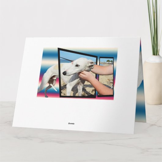 グレイハウンド3次元の大きなグリーティングカード カード (裏面)