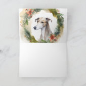 グレイハウンド クリスマスリース 祝祭の犬 カード (内部)