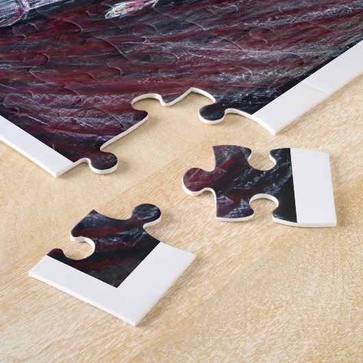 グレイハウンド、スポーツおよび犬の恋人のための芸術を競争させます ジグソーパズル (側面)