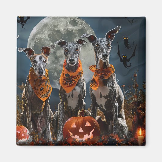 グレイハウンド ハロウィーン スプーキー マグネット (正面)