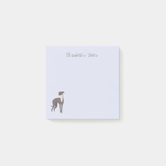 グレイハウンド・パーソナライズされたアニメーション・ドッグの投稿記事 ポストイット (正面)