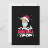 グレイハウンド フェイスマスク 犬 メリークリスマス 2020 面白い マグネット招待状 (正面)