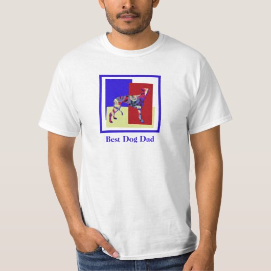 グレイハウンド ラーチャー 犬 シルエット TrRBY 父の日 Tシャツ (正面)