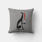 グレイハウンド 犬 サンタ帽 ストライプ クリスマス クッション (正面)