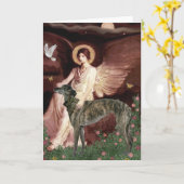 グレイハウンド(br) – 着座天使 カード (黄色い花)