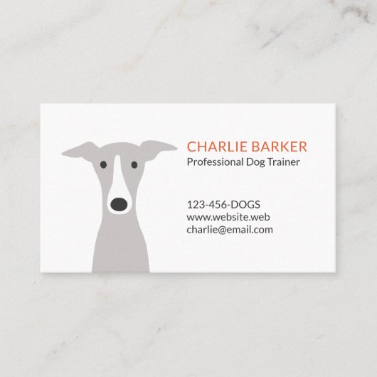 グレイハウンド | Greyhoundイタリアン |ウィペット |かわいい犬 名刺 (正面)