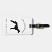 グレイハウンドIのハートパーソナライズな私のグレイハウンド ラゲッジタグ (正面横)