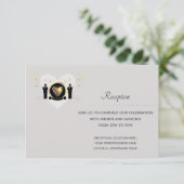 グレイハート男性ウェディング | 受付カード 招待状 (スタンド正面)