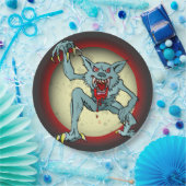 グレイバック人狼血レッド満月ハロウィーン ペーパープレート (パーティー)