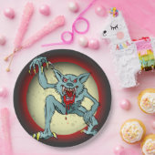 グレイバック人狼血レッド満月ハロウィーン ペーパープレート (パーティー)