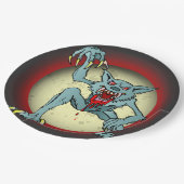 グレイバック人狼血レッド満月ハロウィーン ペーパープレート (アングル)